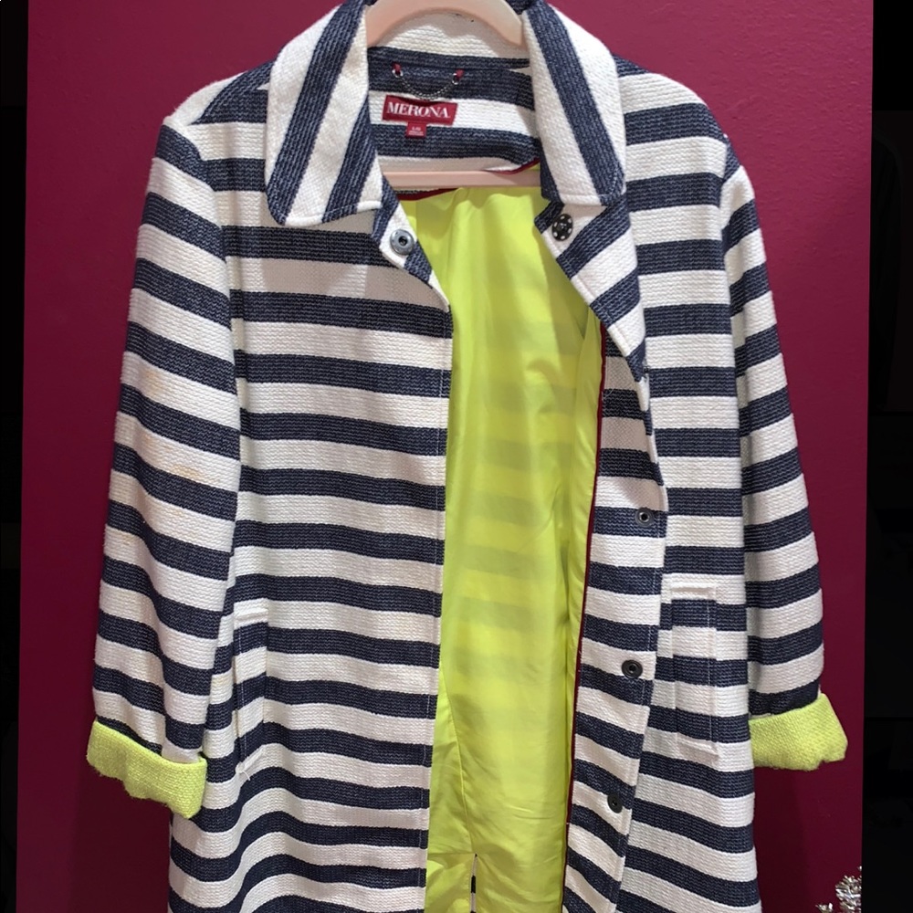 Striped trench coat